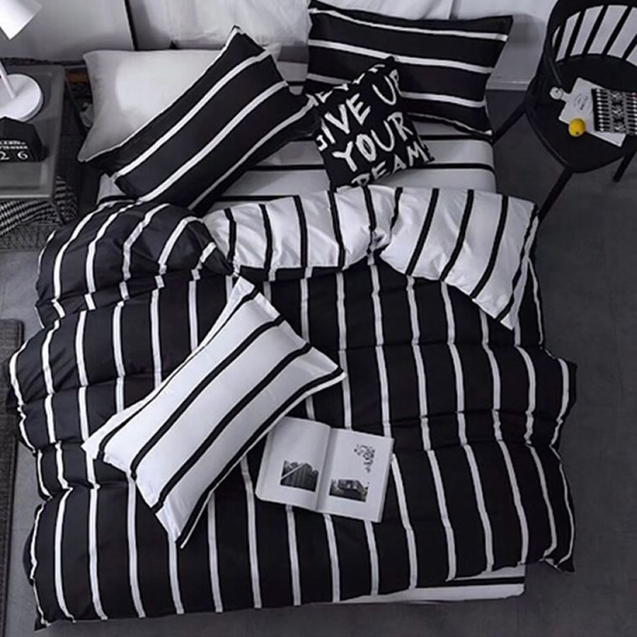 Black & White Stripe Bedding Set: image 2
