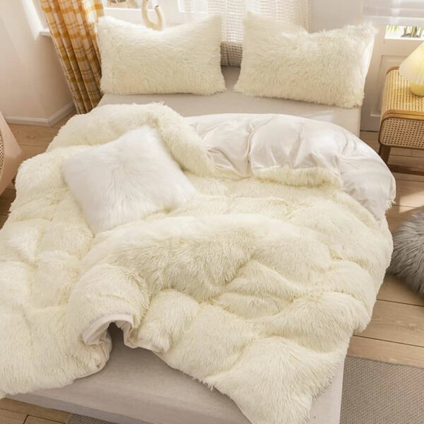 white fleece bed sheets queen